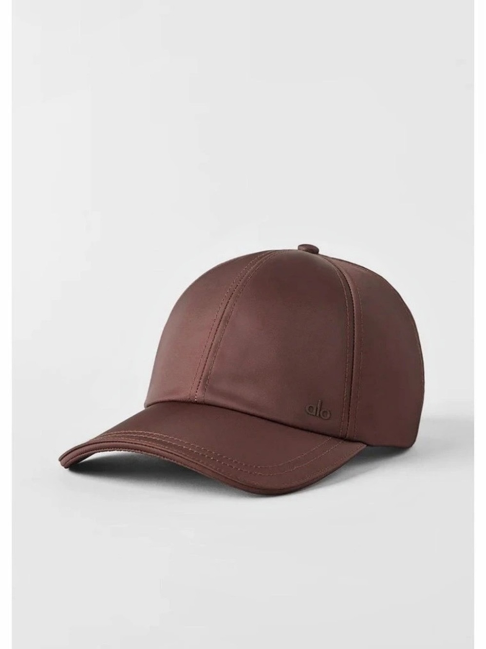 Alo Satin Off-Duty Cap Satin Cap in Brown NWT